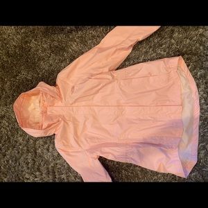 North face pink rain coat